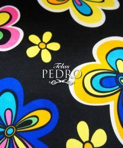 Alternative view of Raso estampado - Hippie fondo negro
