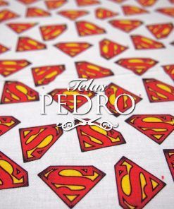 Alternative view of Popelín algodón estampado (patchwork) - Superman Logo fondo Blanco