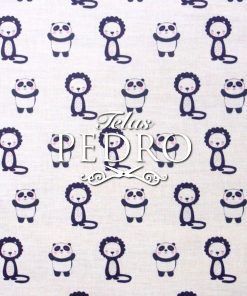 Alternative view of Popelín algodón estampado (patchwork) - León y Panda