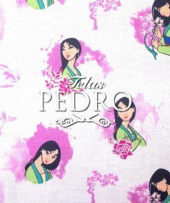Alternative view of Popelín algodón estampado (patchwork) - Mulán