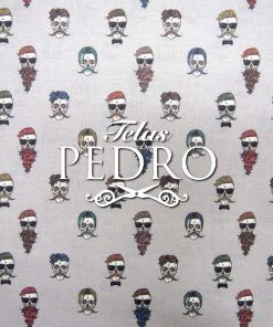 Alternative view of Popelín algodón estampado (patchwork) - Skull Man