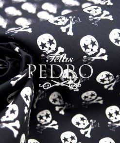 Alternative view of Popelín algodón estampado (patchwork) - Calaveras y Huesos fondo Negro