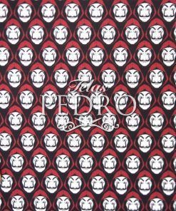 Alternative view of Popelín algodón estampado (patchwork) - La casa de papel caras
