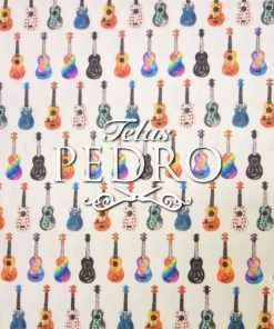 Alternative view of Popelín algodón estampado (patchwork) - Guitarras
