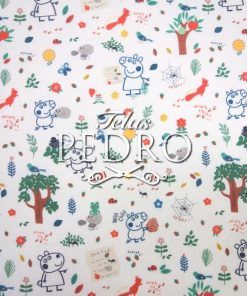 Popelín algodón estampado (patchwork) - Peppa Pig en el bosque
