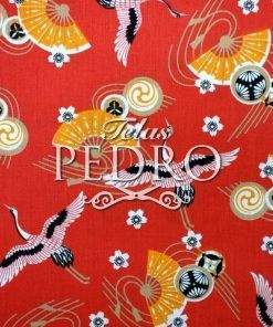 Alternative view of Popelín algodón estampado (patchwork) - Garzas