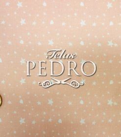 Piqué de canutillo estampado - Serie Queen estrellas y corazones fondo salmón