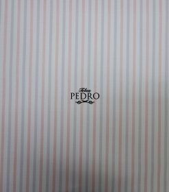 Piqué de canutillo estampado – Serie Rea rayas rosa bebé