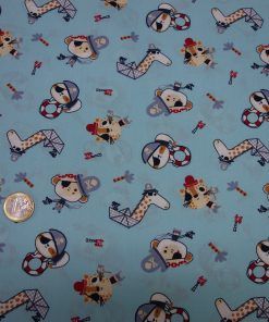 Popelín algodón estampado (patchwork) – Serie Animales Marineros