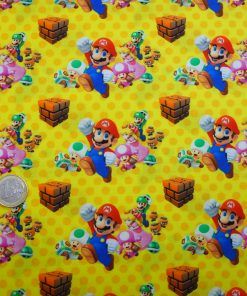Popelín algodón estampado (patchwork) – Serie Mario Bros Y Amigos
