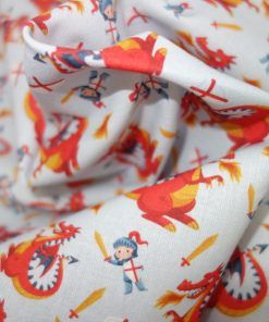 Alternative view of Popelín algodón estampado (patchwork) – Serie Caballeros y Dragones