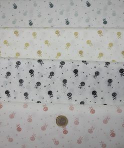 Popelín algodón estampado (patchwork) – Serie Calaveras minis