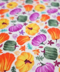 Alternative view of Popelín algodón estampado (patchwork) – Calabazas fondo beige