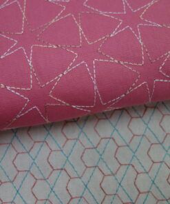 Lino bordado – Serie Dindon - DISPONIBLE ÚNICAMENTE (ROSA COLORETE).