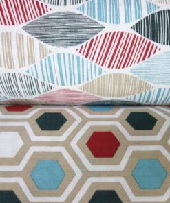 Loneta estampada – Serie Geometría - DISPONIBLE ÚNICAMENTE MODELO Nº02 (HEXÁGONOS)