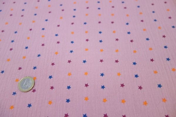 Bambula o muselina estampada estrellas multicolor – Serie Lanzarote - Imagen 2