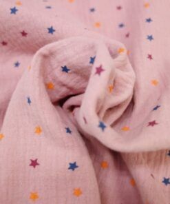 Bambula o muselina estampada estrellas multicolor – Serie Lanzarote