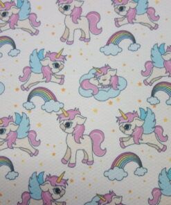 Piqué de nido de abeja estampado unicornios – Serie Jackson