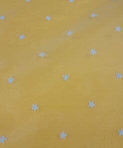 Organza lisa blanca bordada estrellas azul (gasa cristal) - Serie Donna
