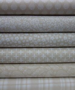 Popelín algodón estampado (patchwork) – Bases color crudo - Serie creme