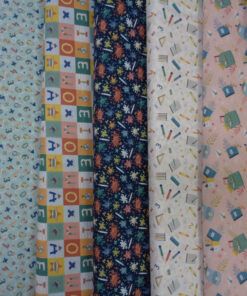 Popelín algodón estampado (patchwork) – Serie Aula