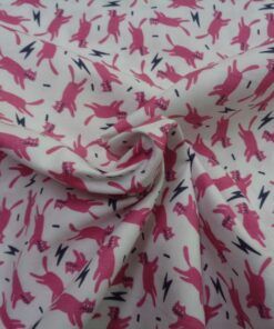 Alternative view of Popelín algodón estampación (patchwork) – Serie Gatos rosa