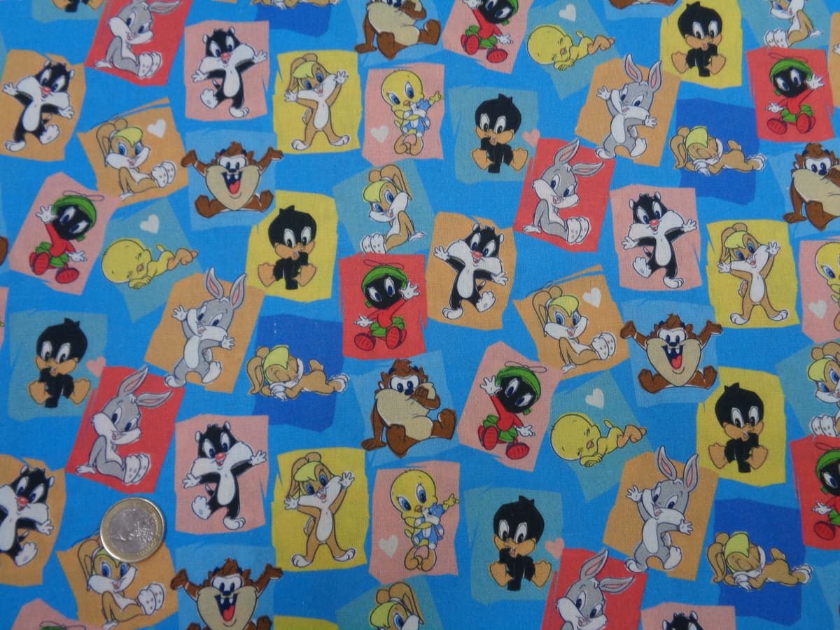 Popelín algodón estampado digital (patchwork) - Mini Looney tunes