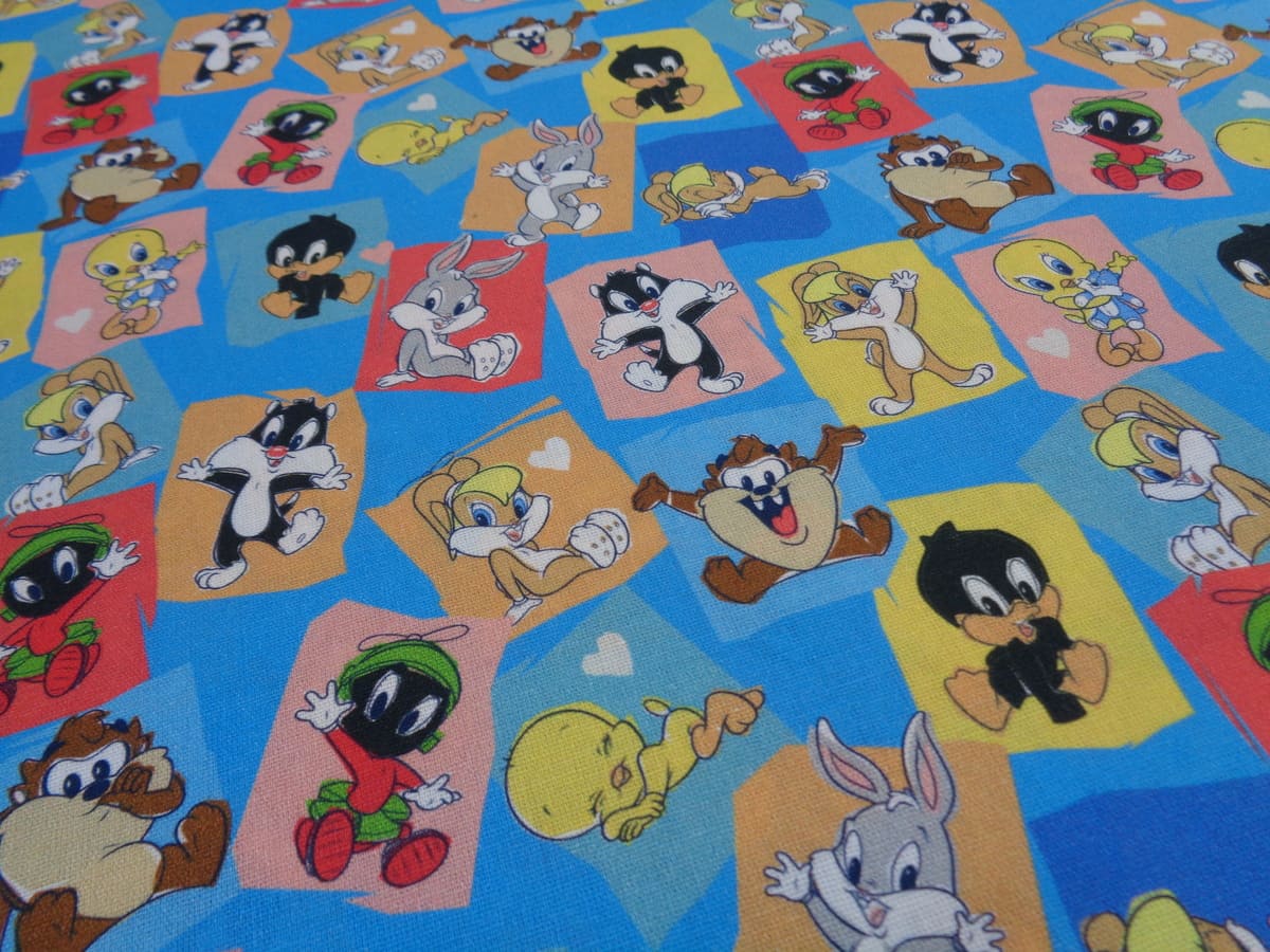Popelín algodón estampado digital (patchwork) - Mini Looney tunes - Imagen 3