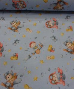 Loneta estampada – Serie Bear azul