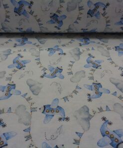 Loneta estampada aviones – Serie Blavet azul