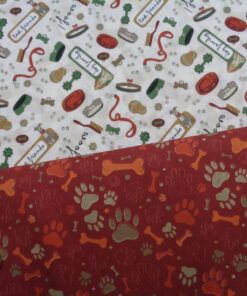 Popelín algodón estampado (patchwork) – Serie Comedero perros