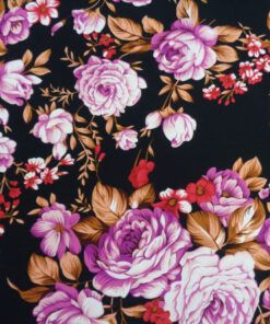 Crep de blusa estampado – Serie Sándalo fondo negro