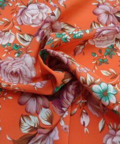 Alternative view of Crep de blusa estampado – Serie Sándalo fondo naranja
