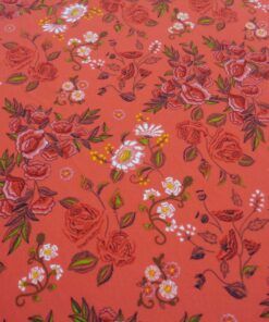 Alternative view of Crep de blusa estampado – Serie Gerbera fondo coral
