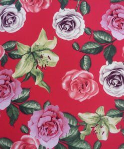 Crep de blusa estampado – Serie Atenea fondo fucsia