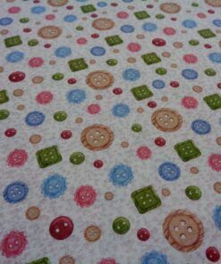 Alternative view of Popelín algodón estampado (patchwork) – Serie Tricot flowers