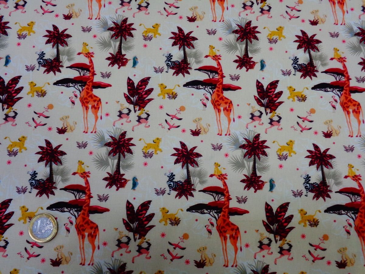Popelín algodón estampado digital (patchwork) – Rey Leon