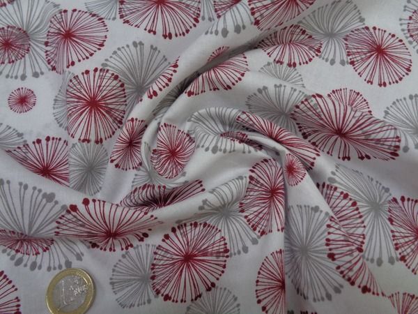 Popelín algodón estampado (patchwork) – Serie Seronda Granate Diente de Leon - Imagen 2