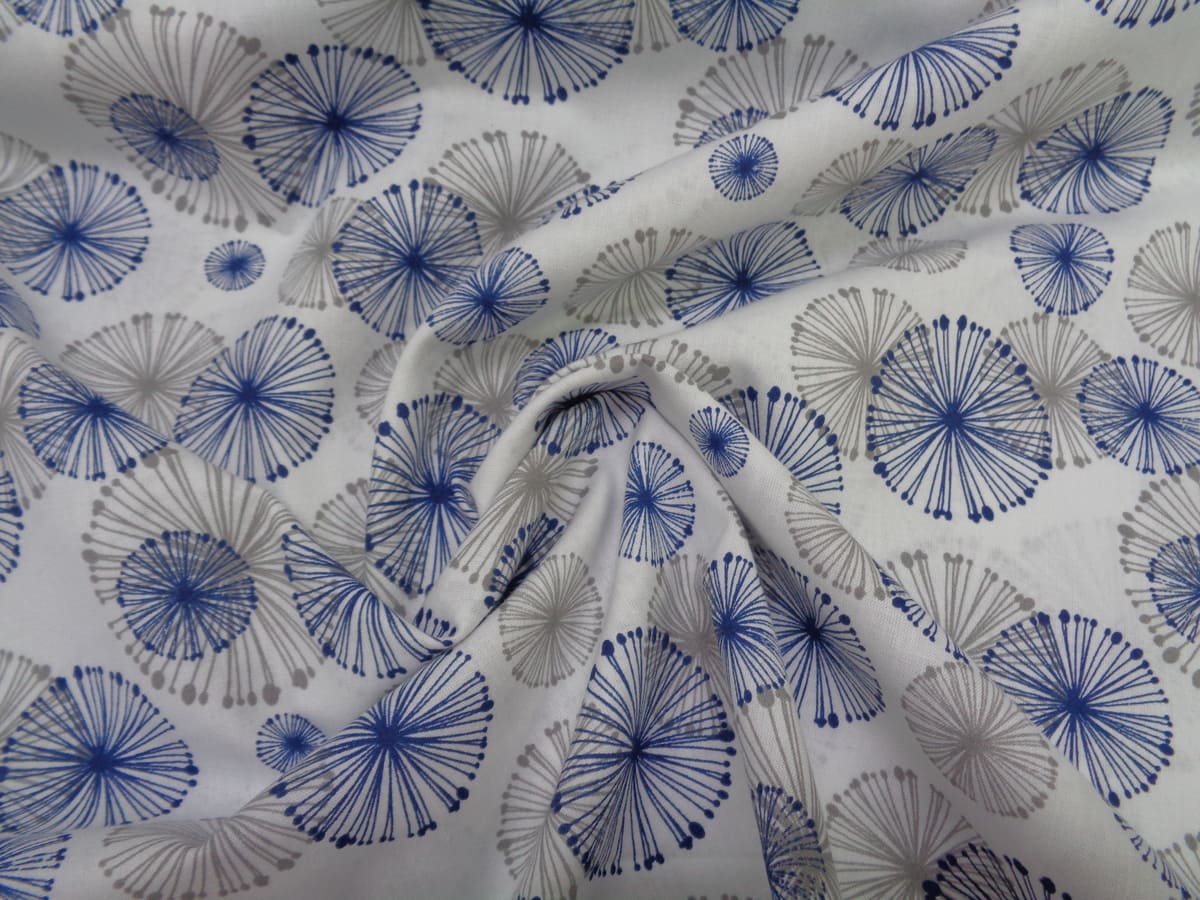 Popelín algodón estampado (patchwork) – Serie Seronda Azul Diente de Leon - Imagen 3