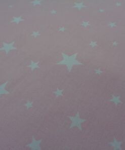 Alternative view of Popelín algodón estampado (patchwork) – Serie Noa (estrellas blancas fondo rosa)