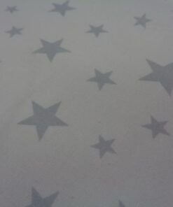Alternative view of Popelín algodón estampado (patchwork) – Serie Noa (estrellas gris fondo blanco)