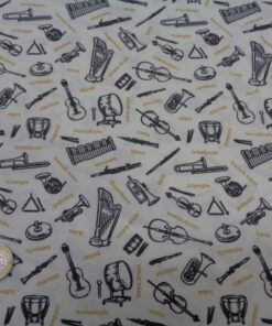 Popelín algodón estampado (patchwork) – Serie Instrumentos Musicales