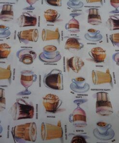 Popelín algodón estampado (patchwork) – Serie Cafe
