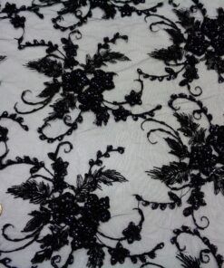 Alternative view of Tul Bordado Con Pedreria – Serie Olmedo Negro
