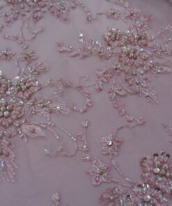 Alternative view of Tul Bordado Con Pedreria – Serie Olmedo Rosa Maquillaje Oscuro