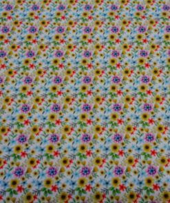 Popelín algodón estampado (patchwork) – Serie Andorra Mostaza