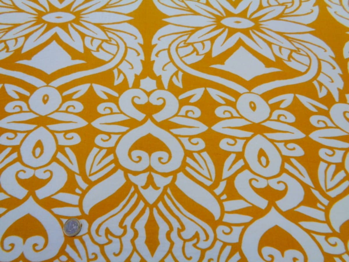 Viscosa estampada – Serie Merlin Mostaza