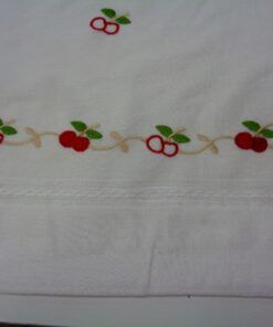 Visillo bordado Cocina – Serie Cerezas Bordadas