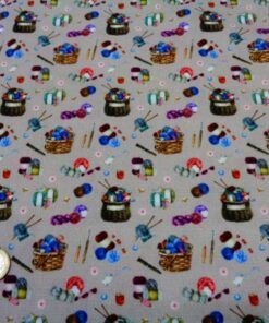Popelín algodón estampado (patchwork) – Serie Ovillos de lana