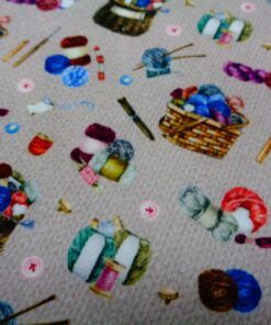 Alternative view of Popelín algodón estampado (patchwork) – Serie Ovillos de lana